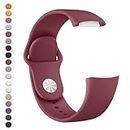 Tobfit Silicone Band for Fitbit Charge 5/6 Fitness Tracker (Watch Not Included), Soft Adjustable Replacement Strap with Hidden Buckle, Sport Wristband for Men Women(Wine Red)