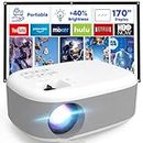 MEGAWISE Andriod 5G WiFi Projector Home 4K Support 1080P Smartphone Full HD Portable Builtin YouTube Other Apps Auto Keystone 4000 Lumens 200" Screen Compatible 4K TV Stick (N-1 Projector)
