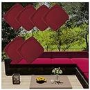OREZAUQS Outdoor Cushion Covers Replacement,Cushion Slipcovers for Outdoor Furniture,for Sectional Sofa, Wicker Chair(Covers Only) (65 * 65 * 10CM,Rosso(2 PCS))
