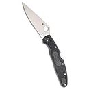 Spyderco C07PBK4 Folding Knife, Black, Blade Length: 4.4 inches (112 mm), Police 4, Straight Blade