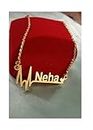 YAM ARTS Personalized/Customized Heart Beat Name Pendant/Necklace With Ur name Or Love One Name With 24k Gold Plating And lazer Engraved Finish