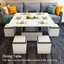 GUYII Lift Top Center Table With Storage White Coffee Table  Extendable Table