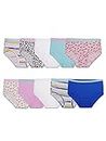 Fruit of the Loom Girls' Big Tag Free Cotton Brief Underwear Multipacks, Brief-10 Pack-White/Stripes/Animal Print, 10