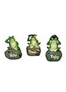 Bloom Bagicha Frog with Signs Set of 3 Miniatures for Garden Decor, Home/Landscape Decoration, Tray Gardening/Terrariums