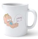Shopin Ston Coming Soon Baby Ceramic Coffee Tea Mug, Mom Coming Soon Printed Mug Pregnancy Gift for Pregnant Wife, Sister, Women, 1 Piece, White, 325ml