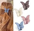 4 Pcs Butterfly Hair Clips Claw Clips for Thick Hair for Hair Small Hair Clips for Women Butterfly Claw Clips Cute Hair Clips Hair Accessories Hair Clips for Thin Hair (Brown, pink, white, blue)