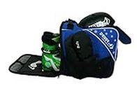 Driver13 ® Kids Ski Boot Bag Borsa con scomparto per casco per Hart Softboots Inliner e Bootbag Bag blu