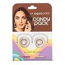 AQUALENS CONTACT LENSES Aquacolor Dusky Brown Candy Pack Zero Power Colored Lenses (2 Lens/Box)