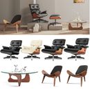 Eames Lounge Chair Armchair Swivel Leather Sofa Recliner Ergonomics Accent Chair