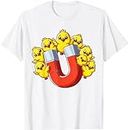 Hopfen Cute Chick Magnet T-Shirt (White,S)