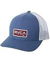 RVCA Men's Adjustable Snapback Curved Brim Trucker Hat, Rvca Curved Trucker/Blue/Red, One Size