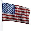 USA Flag Flag 3x5 FT Vintage American Flag On Dark Wooden Fence Wall Patriotic Outdoor Flags Large Welcome Yard Banners Home Garden Yard Lawn Decor Red Blue White
