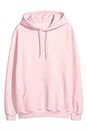 More & More Unisex-Adult Cotton Hooded Neck Solid Regular Fit Hoodie (Baby Pink Regular Fit Hoodie -Xs_Baby Pink_Xs)