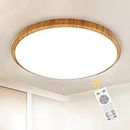 DLLT Dimmable LED Flush Mount Ceiling Light with Remote, 35W 15" Bright Light Fixtures Ceiling, Close to Ceiling Light for Living Room/Bedroom/Dining Room/Kitchen Lighting, 3 Light Color Changeable