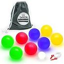 GoSports LED Bocce Ball Game Set - Includes 8 Light Up Bocce Balls, Pallino, Case and Measuring Rope - Choose 85 mm or 100 mm