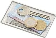 Xcase Coin Case: Geld- und Schlüssel-Einschubfach für Kreditkarten-Etuis, silbern (Geldbörse mit Schlüsselfach, Portemonnaie mit Schlüsselfach, Slim Wallet mit Münzfach)