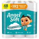 Papel higiénico suave Angel, 48 mega rollos = 192 rollos regulares, tela de baño de 2 capas