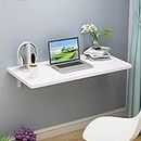 FORESTS Wall Mounted Floating Folding Table, Drop Leaf Dining Table Small Wooden Desk,Fold Away Table Workstation Shelf with Adjustable Steel Brackets,for Small Space Office Laundry Room/Study/Bedr