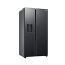 Samsung Side-by-Side-Kühlschrank mit Gefrierfach, 178 cm, 635 l, AI Energy Mode, Wasser- und Eisspender, No Frost+, Premium Black Steel, RS6GA854CB1/EG