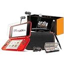 Orzly 2DSXL Accessories, Ultimate Starter Pack for New Nintendo 2DS XL (Bundle includes: Car Charger/USB Charging Cable/RED Stripe Edition Console Case & more