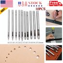 10 PCS Heavy Duty Leather Hollow Hole Punch Set DIY Craft Hand Tools 0.5-5mm NEW