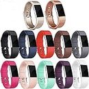 12 Pks Compatible, Replacement Bands for Fitbit Charge 2 Small Bracelet Straps, Wristbands for Women Men Boys Girls