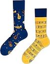 Many Mornings Unisex Music Notes Mismatched Socken, Multi-Color, 43-46