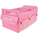 YOHOOLYO Trunk Organizer for SUV Car Storage Organizer 72L Large Capacity Collapsible Multi-compartments Pockets Cargo Organizer Box for Women/Men Multicolor Car Storage Container for Groceries Pink