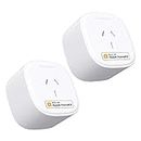 meross Smart Plug WiFi Outlet Works with Apple HomeKit, Siri, Alexa, Google Home, Smart Socket with Timer Function, Remote Control, No Hub Required - 2 Pack