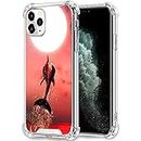 AurorAa Case for iPhone 11 Pro Max Shock-Absorption Bumper Cover with Jumping Dolphin Sunset Crystal Clear Phone Case