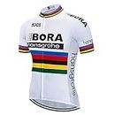 Team Cycling Jersey Top Estate Racing Ciclismo Abbigliamento MTB Bike Jersey Shirt - Bianco - L