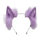 Handmade Cat Faux Fur Ears Headband Solid Color Fluffy Plush Animal Hair Hoop Anime Fancy Dress