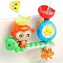 ATEKA Bath Toys for Toddlers Age 1 2 3 Year Old Girl Boy, Preschool New Born Baby Bathtub Water Toys, Durable Interactive Multicolored Toy, Lovely Monkey Caterpillar, 2 Strong Suction Cups