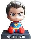 RVM Toys Bobble Head Superman for Car Dashboard with Mobile Holder Action Figure Toys Collectible Bobblehead Showpiece for Office Desk Table Top Toy for Kids and Adults Multicolor