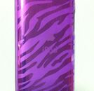 Purple TPU Gel case for iPod touch 4th Generation with Zebra design