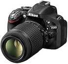 Nikon D5200 - Cámara réflex digital de 24.1 Mp (pantalla 3", estabilizador, vídeo Full HD), color negro - kit con objetivos AF-S DX 18-55 mm VR y 55-200 mm