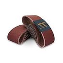 POWERTEC 110118 4 x 36 Inch Sanding Belts | Aluminum Oxide Sanding Belt Assortment, 3 Each of 60 80 120 150 240 400 Grits | Premium Sandpaper for Belt Disc Sander – 18 Pack