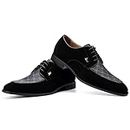 JITAI Oxfords Herren Elegante Schuhe Business Schnürhalbschuhe Herren Anzug Schuhe, Schwarz-07, 45 EU (12 UK)