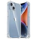 EGOTUDE Shockproof Transparent Hard Back Scratch Resistant Cover Case for iPhone 14 / iPhone 13 (Clear) (Polycarbonate)