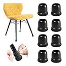 20 Pcs Black Extra Small Chair Leg Floor Protectors for Hardwood Floors, Upgraded Rubber Chair Leg Caps with Felt, Furniture Leg Feet Covers Protect Floors from Scratches Reduce Noise (Fit 0.5"-0.8")