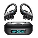 Wireless Earbuds Bluetooth 5.3 Headphones 130hrs Playtime Wireless Charging Ear Buds IPX7 Waterproof Earphones Over-Ear Headset with Earhooks LED Power Display for Sports Workout Running Gym