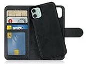 MyGadget Cover per Apple iPhone 11 - Custodia Libretto Magnetica - Portafoglio Flip Wallet Case - Porta Carte in Similpelle PU Removibile Grigio Nero