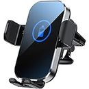 Wireless Car Charger Mount, Auto-Clamping Smart Sensor Wireless Charging Stand, Fast Car Wireless Charger, Compatible with 4.7-6.9in iPhone and Android Smartphone (silver)