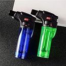 Alkey Plastic Stylish Butane Lighter Sharp Small Jet Flame Refillable Cigarette Lighter Variation (Pack Of 2)