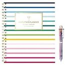 Simplified by Emily Ley 2024 Year Round Monthly/Weekly Planner, CYO Cover, Spiral Bound, Size 8.375" x 11" (Stripe) and Ballpoint Crystal Diamond Pen