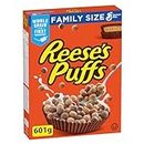 Reese's Puffs - FAMILY SIZE PACK - Chocolate Peanut Butter Cereal Box, 601 Grams Package of Cereal, Made with Real Reese's Peanut Butter