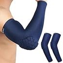 HiRui Elbow Pads Elbow Brace, Basketball Shooter Sleeves Arm Compression Sleeve Collision Avoidance Elbow Pad for Cycling Football Volleyball Baseball, Youth Adult Women Men ((Pair) Navy Blue, XL)