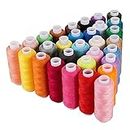 Multicolour Meter Sewing Thread 24 Pcs Basic Color Strong Cotton Polyester Sewing Threads Fast Shade Spools for Machine and Hand Stitching, Tailoring |Multicolor| |Set of 24Pcs|