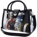 Women's Loungefly Black Star Wars Empire Strikes Back Frame Crossbody Bag with Buckle Closure