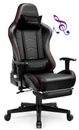 GTRACING Gaming Chair with Footrest and Bluetooth Speakers Music Carbon Black
